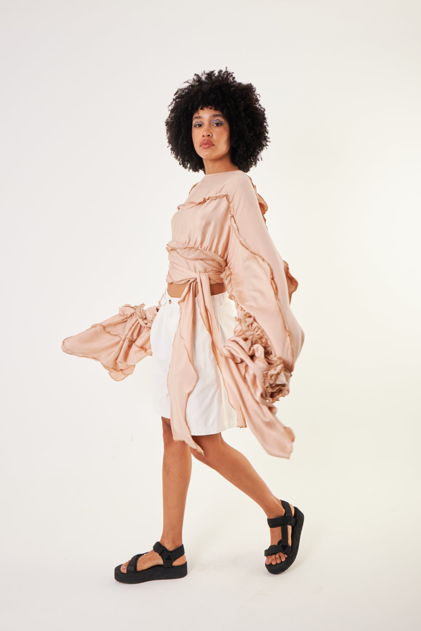 Tropical Tides Top With Wrapped Around Belt