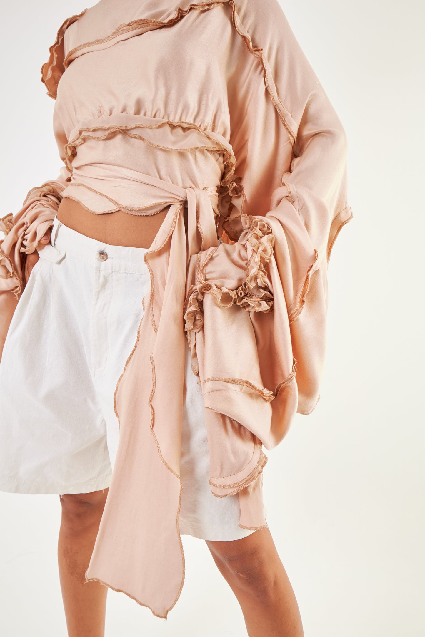 Tropical Tides Top With Wrapped Around Belt