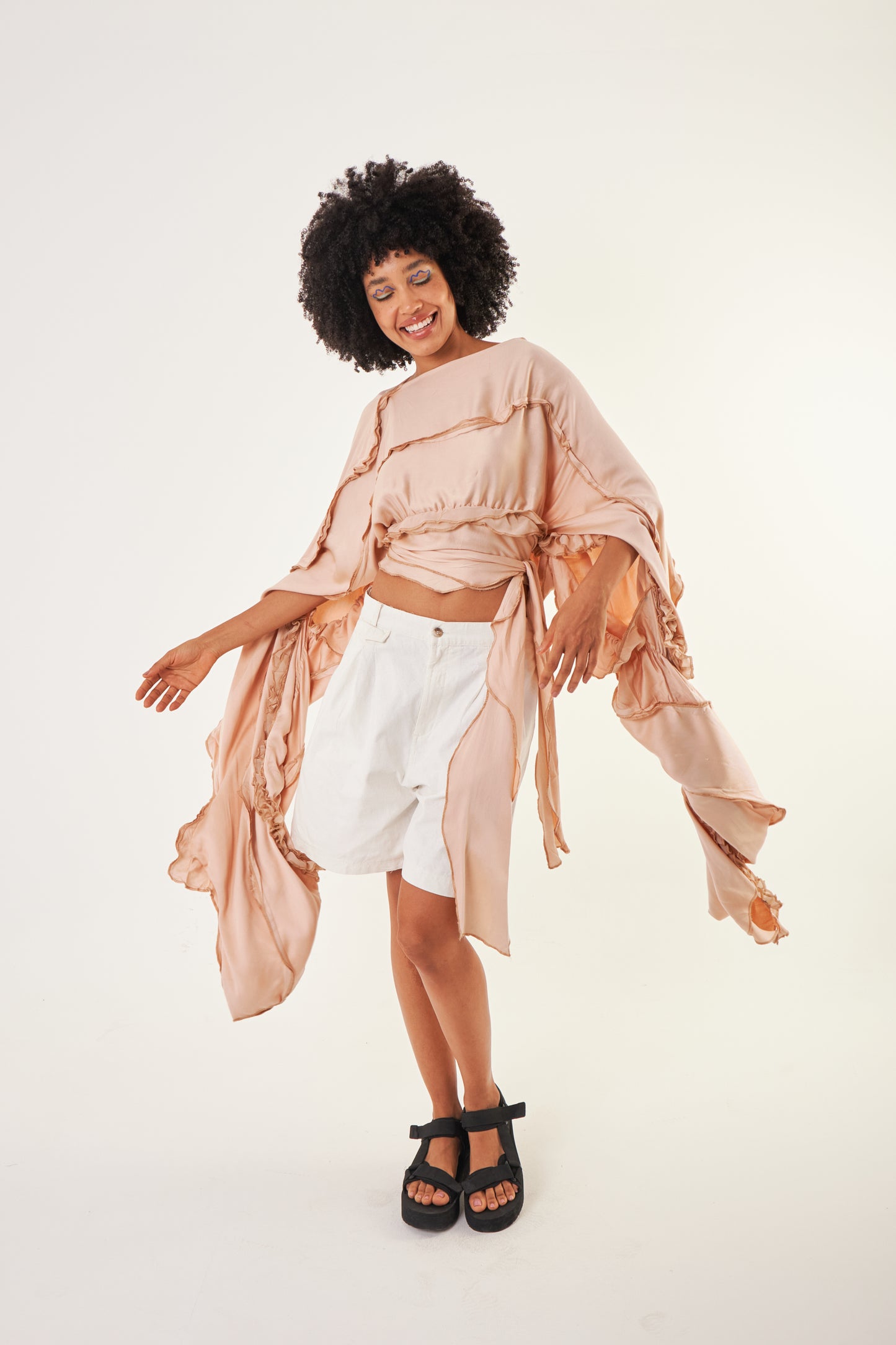 Tropical Tides Top With Wrapped Around Belt