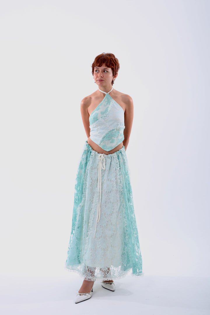 Baby Blue Lace Skirt